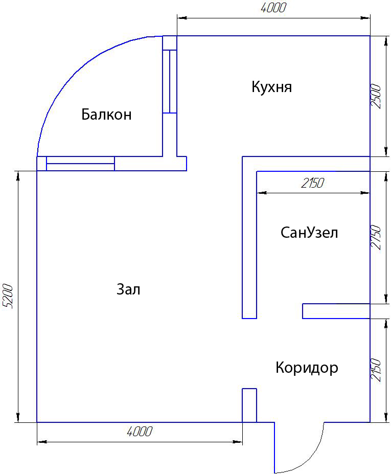План квартиры с метражем.