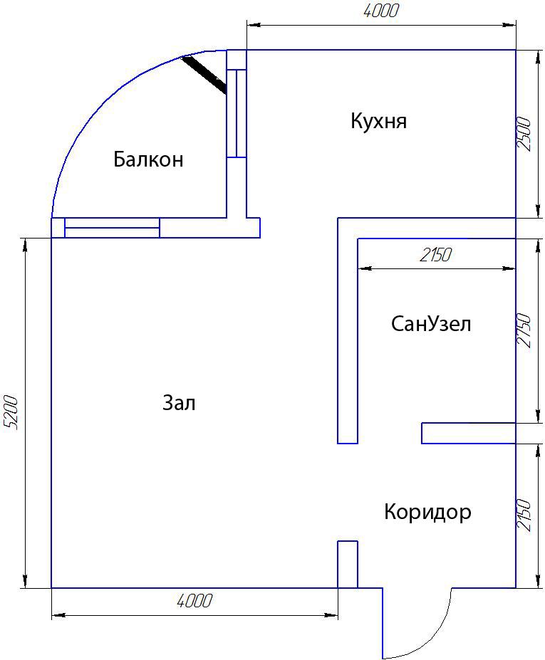 Черным показано, где я хотел провести трубу с вентилятором...